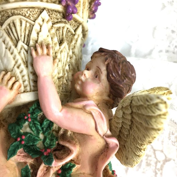 Cupids Angels Resin Romantic Candle Stick Holder Vtg - Picture 8 of 15